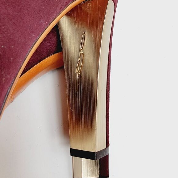 Brian Atwood Edeline Platform Suede Stretch Burgundy Ankle Boots 11 US 42.5 - Picture 11 of 14